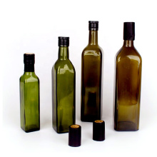 whole sale 250ml 500ml 750ml 1L Square Marasca Cooking oil Olive Oil Glass Bottle with screw cap